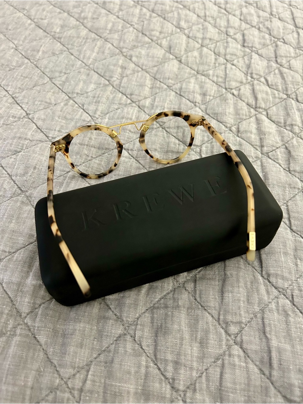 NEW KREWE St. Louis Unisex Eyeglass Frames 44□23 Blonde Tortoise Gold w/Case - Picture 10 of 14